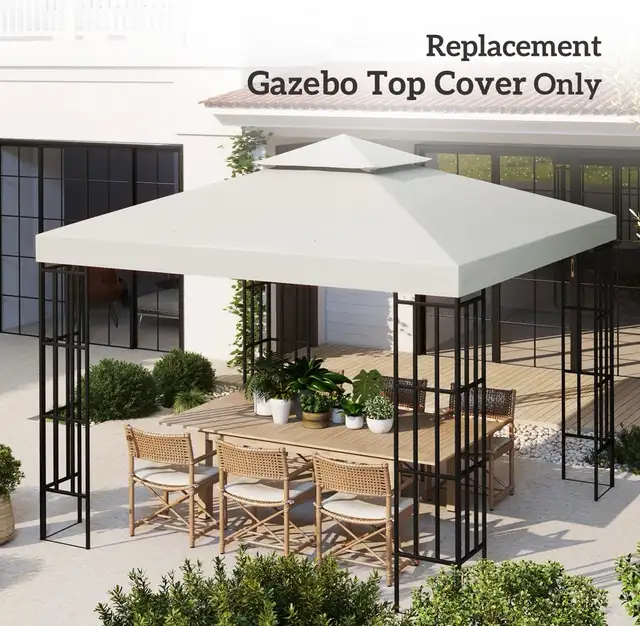 Outsunny 2-Tier Gazebo Replacement Canopy Top – 9.8’ x 9.8’ - Photo 7