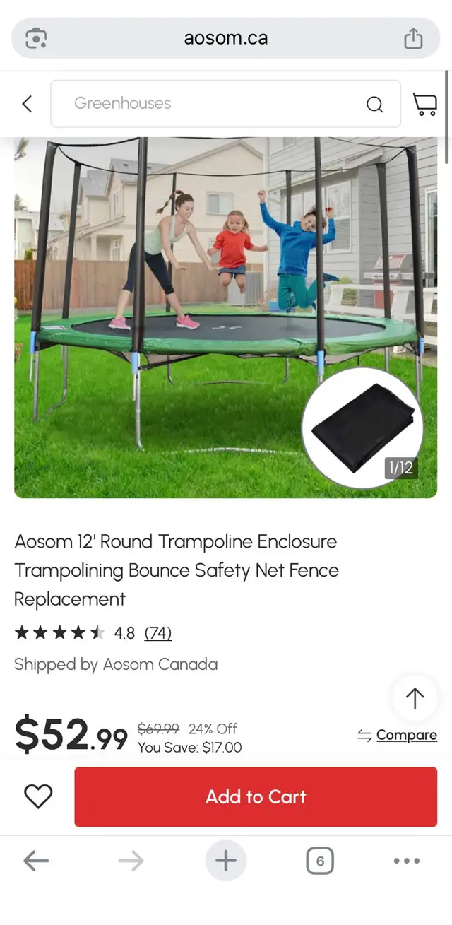 HOMCOM 12FT Trampoline Replacement Safety Net Enclosure - Photo 9