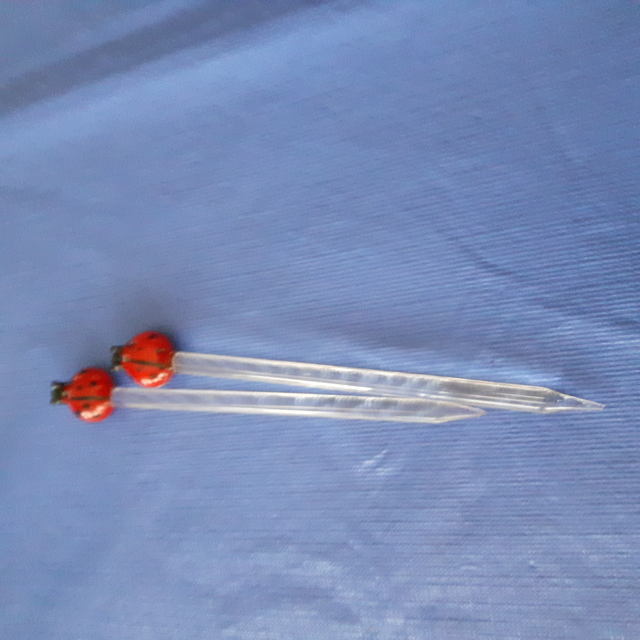 2 BATONNETS À COCKTAILS EN VERRE SOUFLÉS 5'HAUT: $5.00 CHACUN - Photo 2