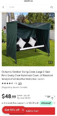 Outsunny Patio Swing Cover – Heavy-Duty Waterproof Protection - Photo 8
