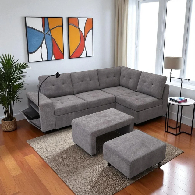 Brand New Fabric Sectional Sofa With Cell Phone Holder Huge Sale - Photo 2