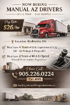 Hiring an AZ Manual Driver in Etobicoke