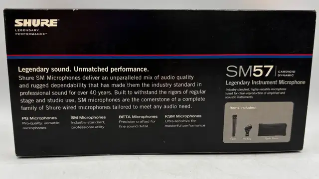 Shure SM57 Microphone with Travel Bag in Box - Photo 2