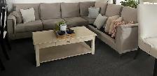 Grey velvet sectional clearing sale