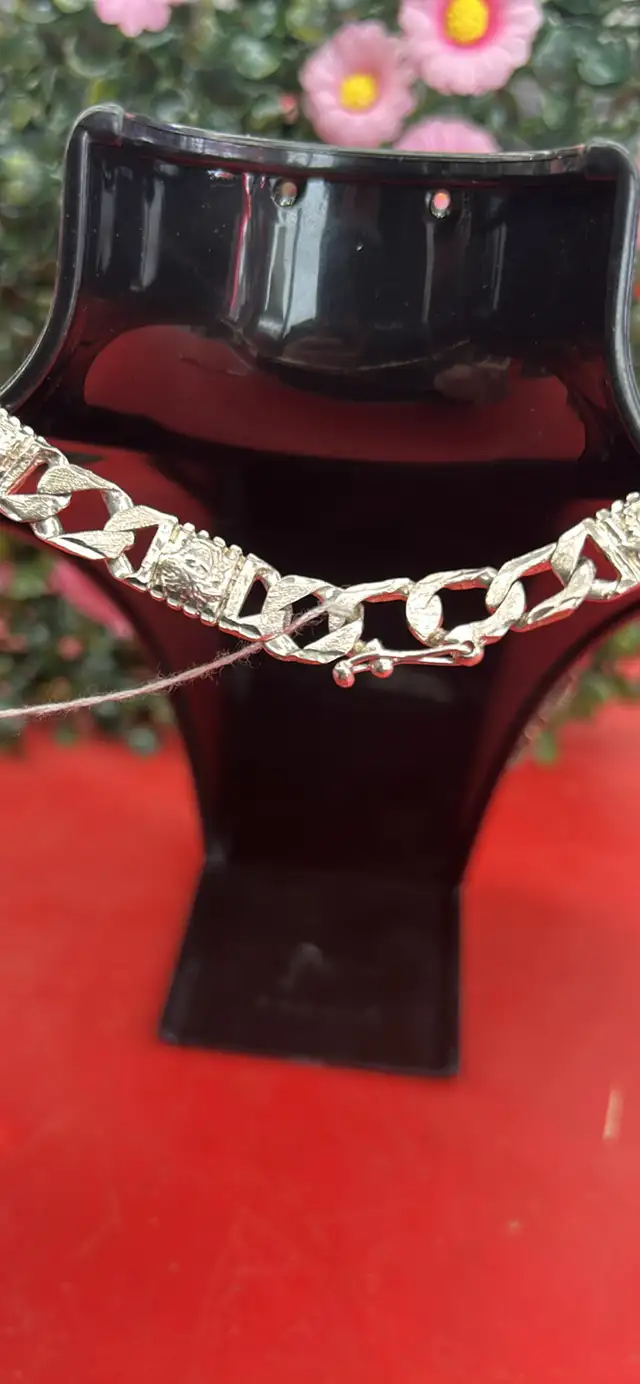 chaîne argent tête médusa - Photo 3