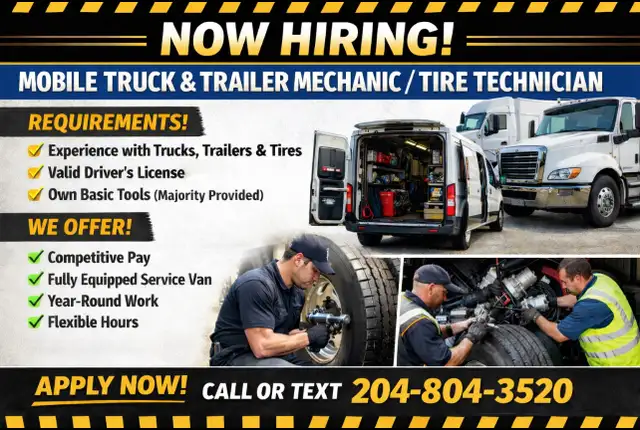 Hiring: Mobile Truck & Trailer Mechanic / Tire Technician
