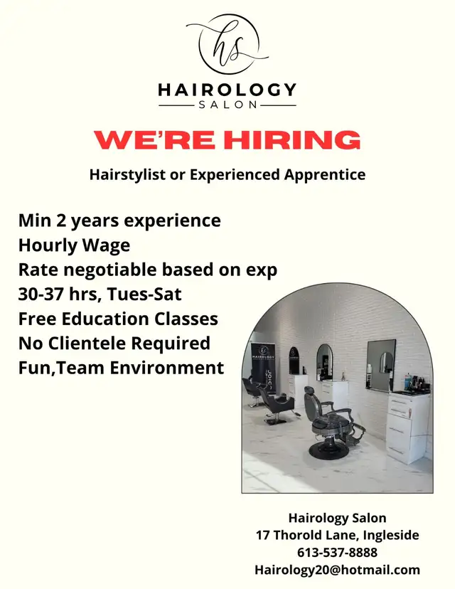Looking for experinced Stylist/Apprentice