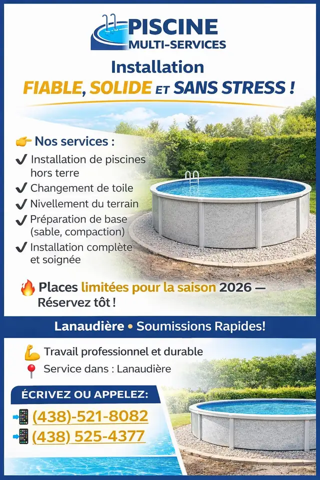 installation de piscine hors-terre