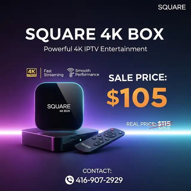 • Android TV Box 4K UHD – Smart Media Player | 416-907-2929