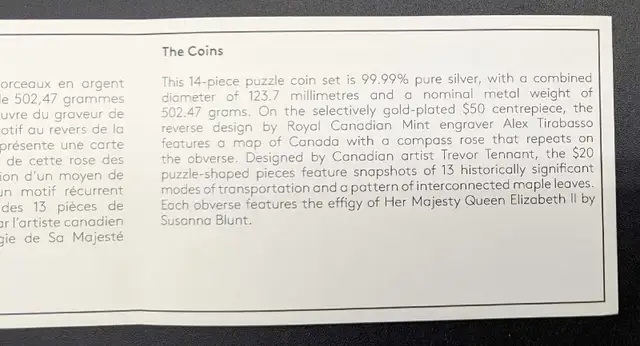RCM 2022 Fine Silver 16oz Puzzle Coin Set - Photo 2