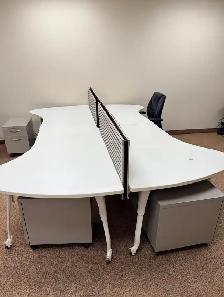 Desks/ L-Shape 42x60 workstations with Mobile drawers $249.99