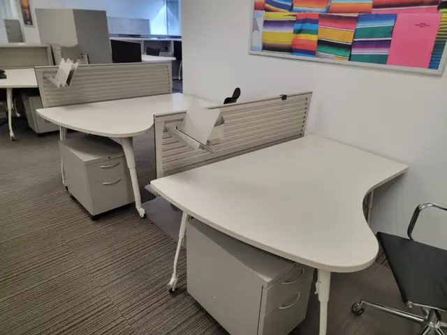 Desks/ L-Shape 42x60 workstations with Mobile drawers $249.99 - Photo 4