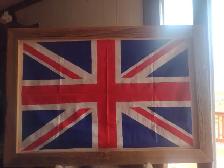 35 x 23 1/2 framed Union Jack flag