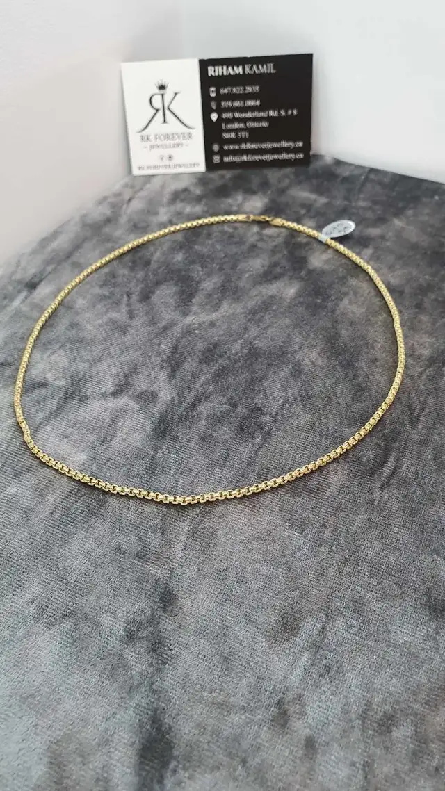 10k yellow gold box chain # 382_8 - Photo 4