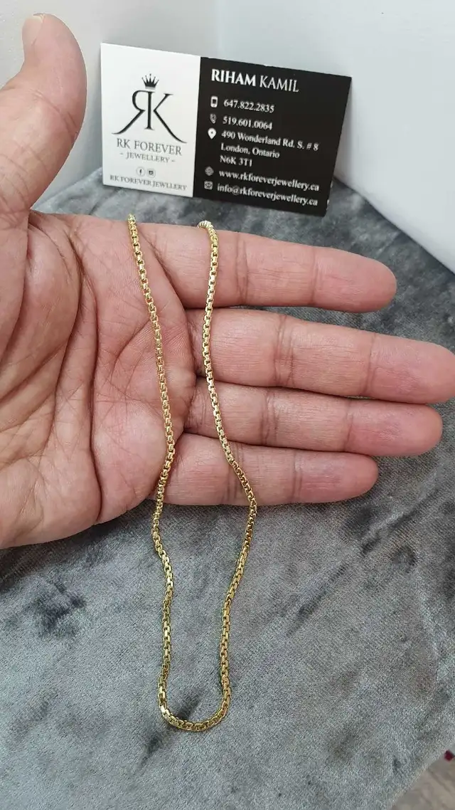 10k yellow gold box chain # 382_8 - Photo 5