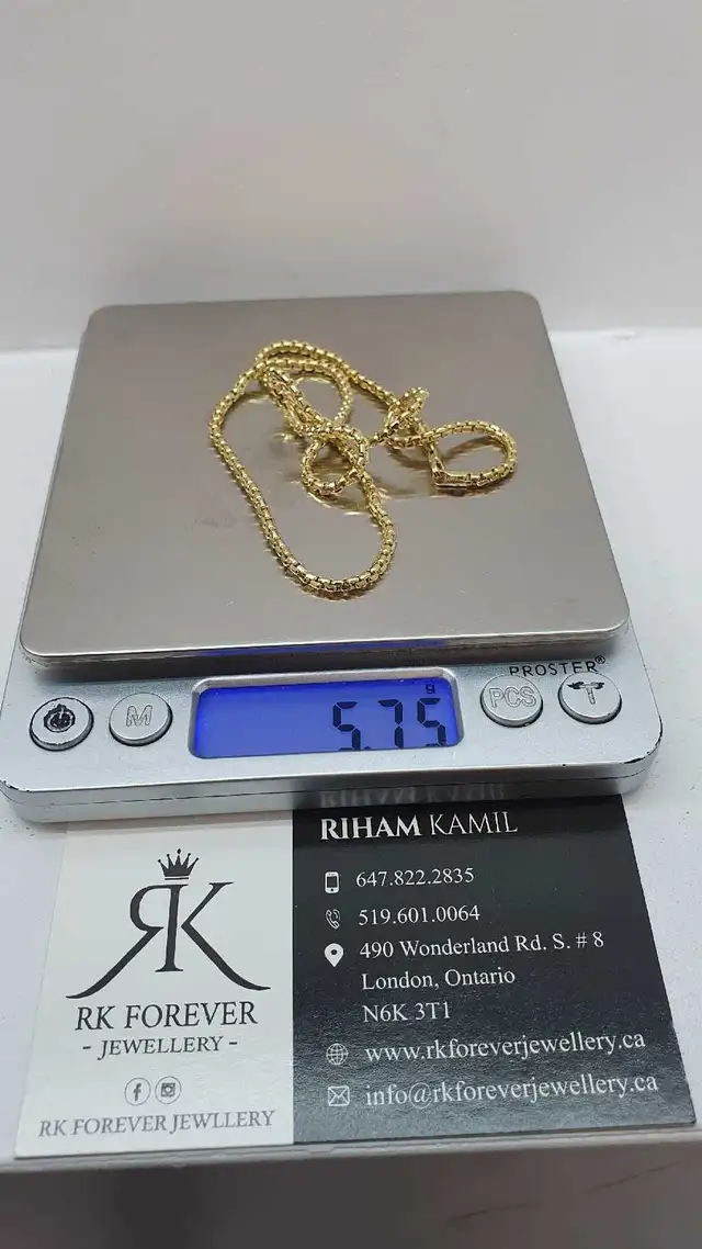 10k yellow gold box chain # 382_8 - Photo 6