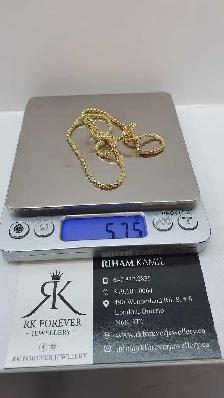 10k yellow gold box chain # 382_8 - Photo 6