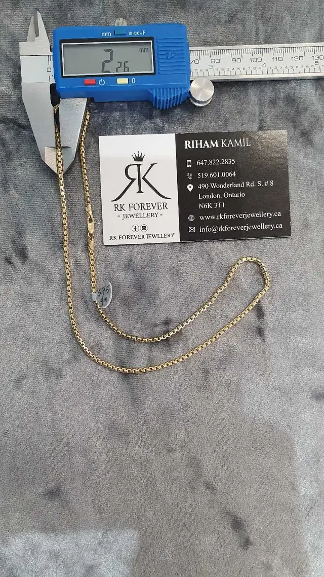 10k yellow gold box chain # 382_8 - Photo 7