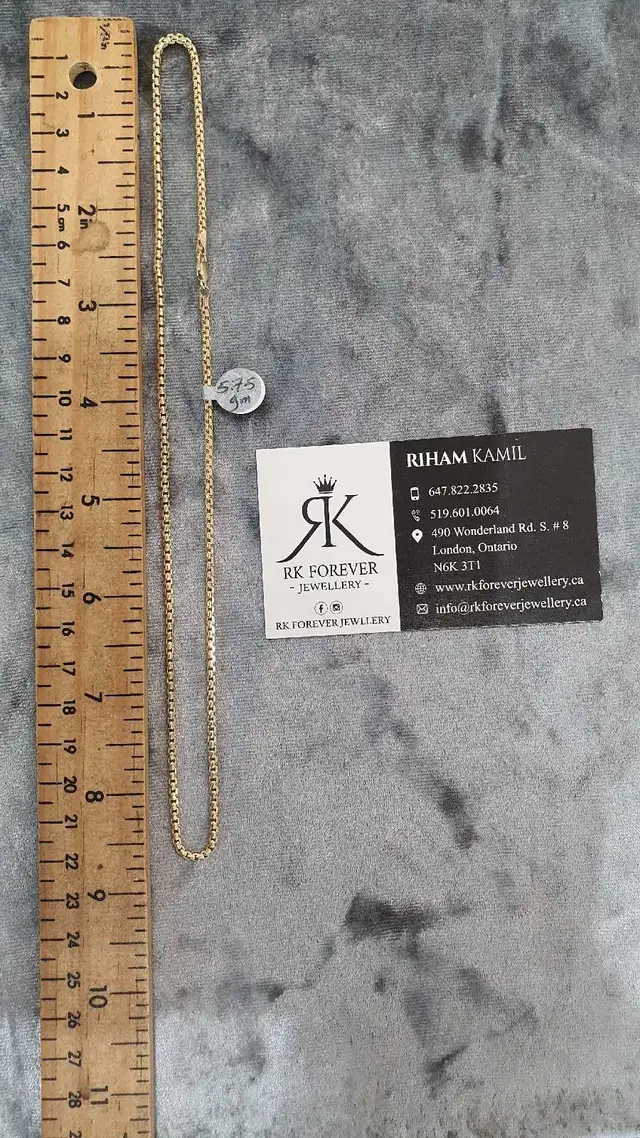 10k yellow gold box chain # 382_8 - Photo 8