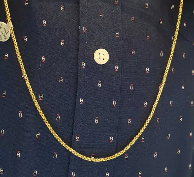 10k yellow gold box chain # 382_8 - Photo 9