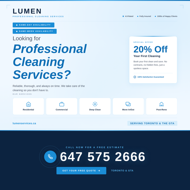 PROFESSIONAL CLEANING SERVICES  in GTA