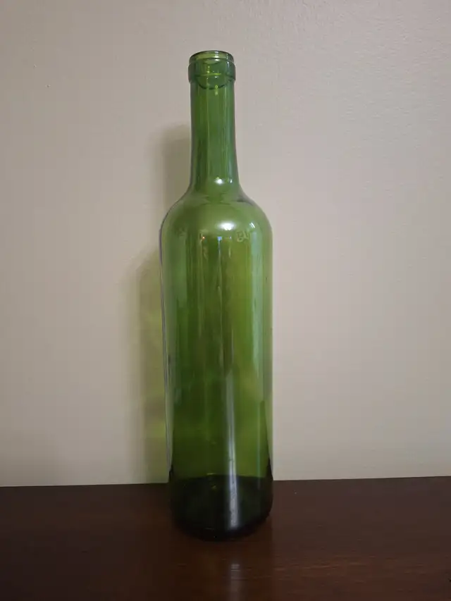 Cases of green wine bottles