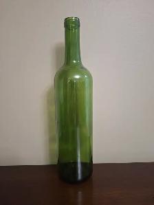 Cases of green wine bottles