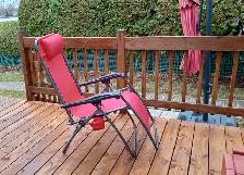 CHAISE de JARDIN, gravité zéro, rouge