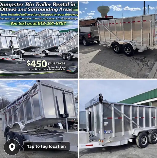 7 Ton Dumpster Bin Dump Trailer Rentals Ottawa - Photo 2