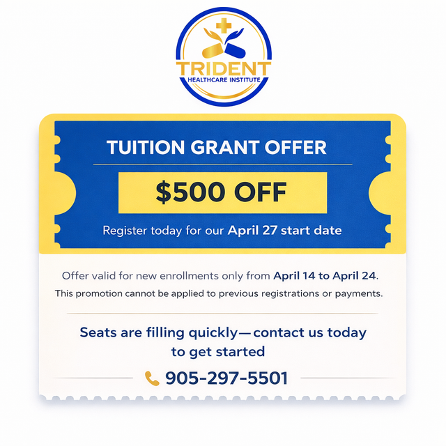 $500.00 OFF - Tuition Grant at Trident Healthcare Institute