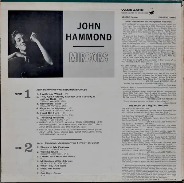 John Hammond Mirrors Vinyl Lp album - Photo 3