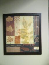 BEAU CADRE VITRÉ MODERNE MONTRANT FEUILLAGE 20'LARx22'HAU $20.00