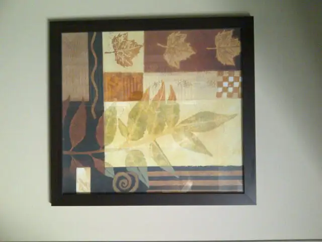 BEAU CADRE VITRÉ MODERNE MONTRANT FEUILLAGE 20'LARx22'HAU $20.00 - Photo 3