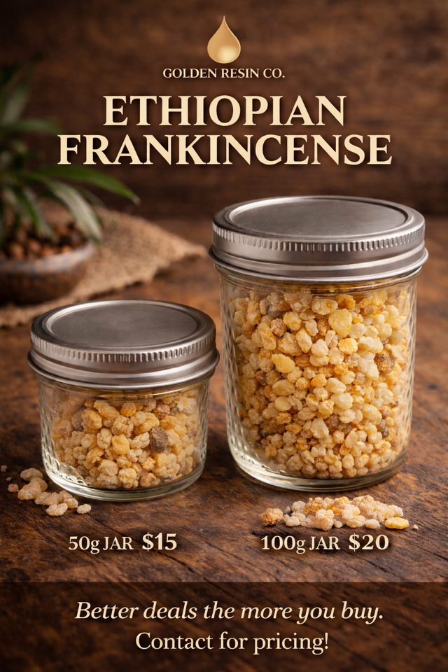 Golden Resin Co. – Ethiopian Frankincense 50g $15 | 100g $20