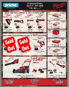 Milwaukee & Dewalt April Promos at Prime Fasteners