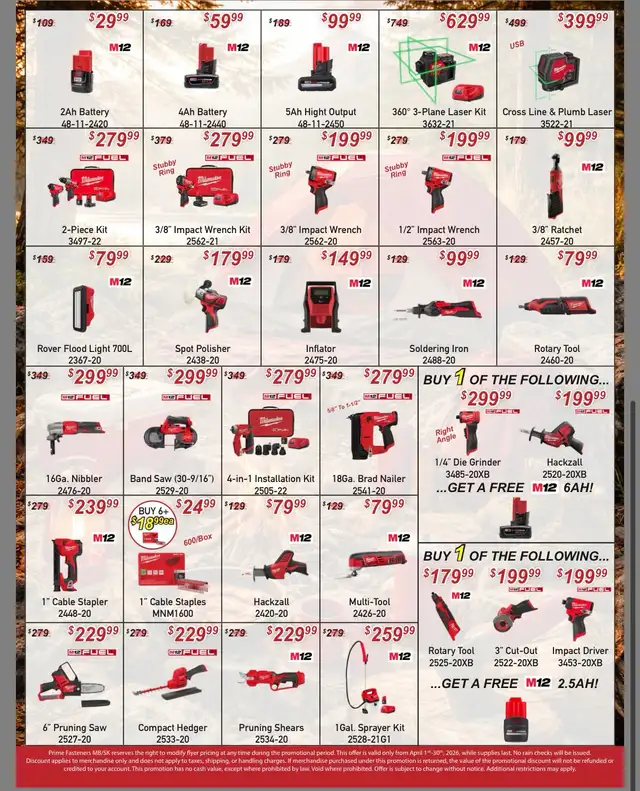 Milwaukee & Dewalt April Promos at Prime Fasteners - Photo 2