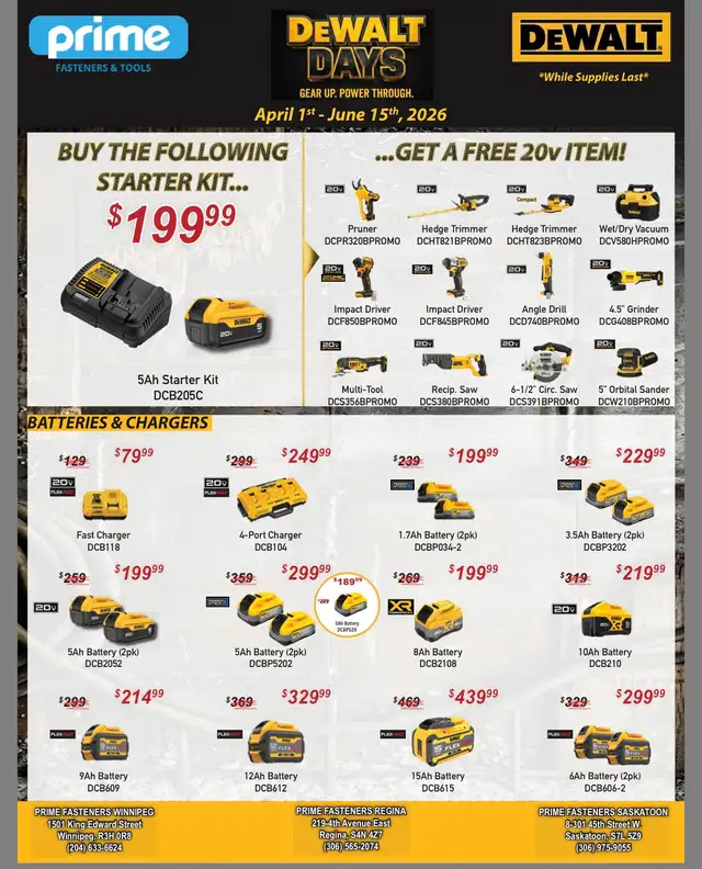 Milwaukee & Dewalt April Promos at Prime Fasteners - Photo 5