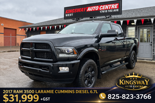 2017 RAM 3500 LARAMIE CREW CAB – 6.7L CUMMINS DIESEL – 4X4 -
