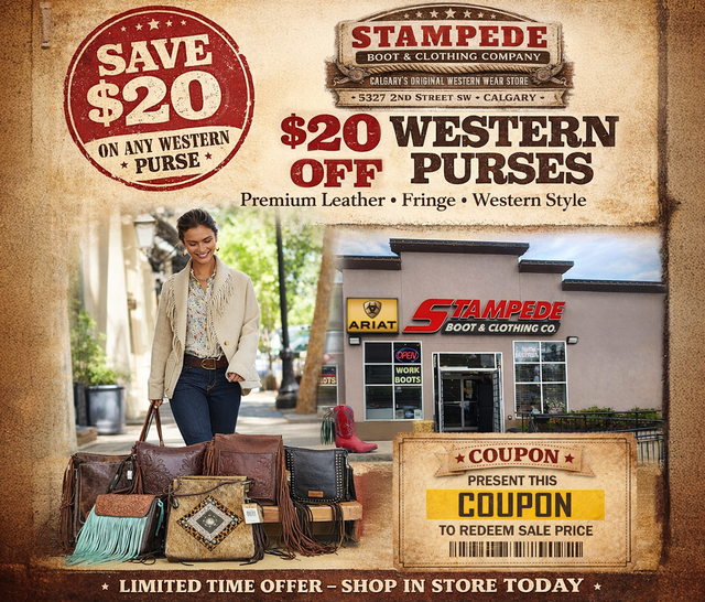 $20 OFF ALL WESTERN WEAR PURSES