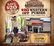 $20 OFF ALL WESTERN WEAR PURSES