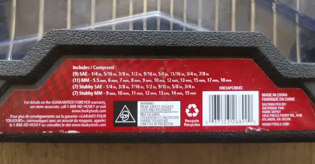 Brand New HUSKY  34-Piece Combination Wrench Set - Photo 5