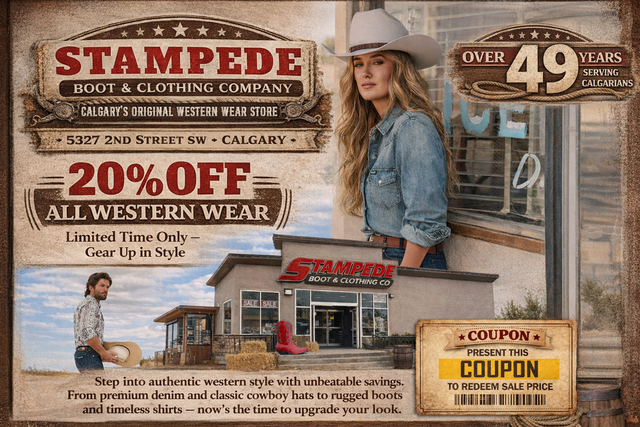 20% OFF ALL WESTERN WEAR SALE ON NOW CALGARY