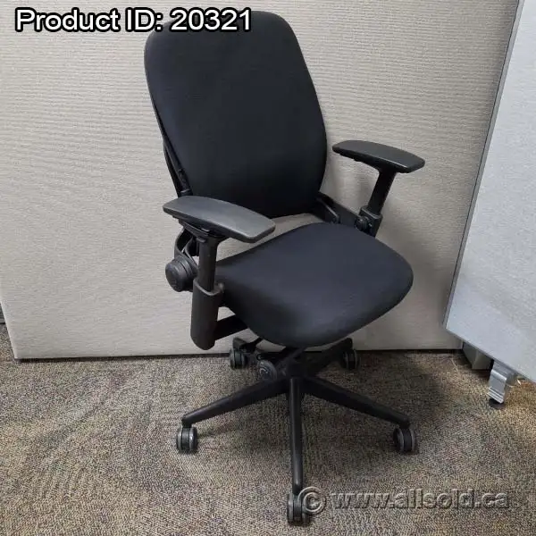 Black Steelcase Leap V2 Adjustable Ergonomic Task Chair