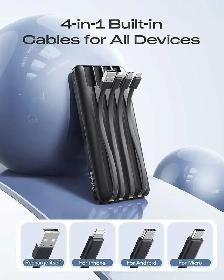 20W PD Portable Charger with 4 Built-in Cables