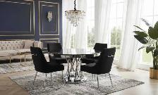 STEEL LEGS DAINING TABLE ( BRAND NEW) WITH 4 CHAIRS FIR SALE ..