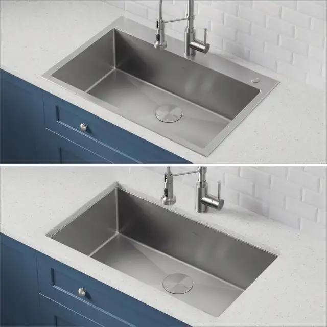 KRAUS 33 in. Dual Mount Sink with Faucet and Accessories KCC-130 - Photo 4