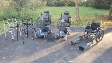 2 Mobility Scooters, Wheelchair & 3 Different Types of Walkers