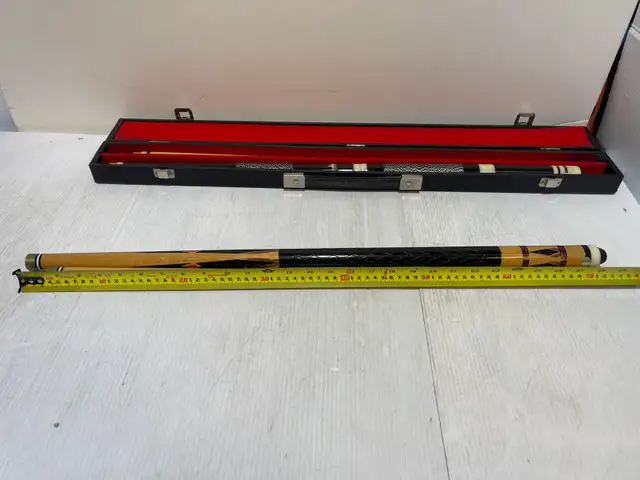 2 Pool Cue Sticks with case