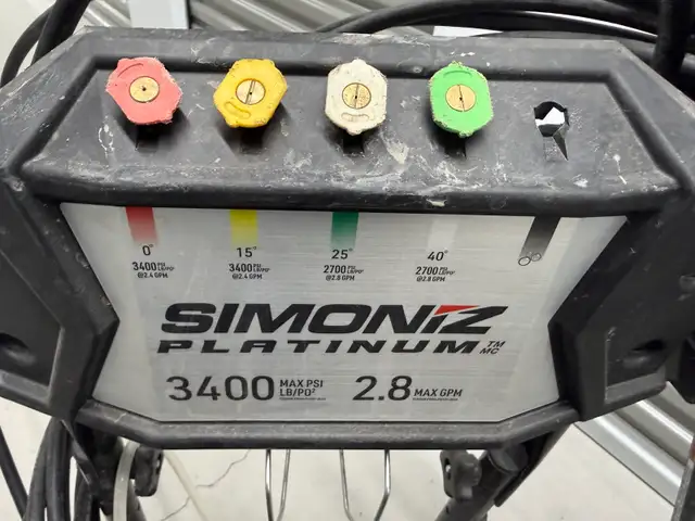 Selling Simonz Platinum Pressure Washer 3400PSI 2.8GPM-$120 - Photo 2