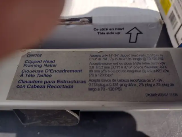 Cloueuse a charpente CLIPPED HEAD135 pneumatique model CHN708 - Photo 3
